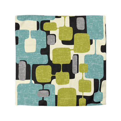 Kate McEnroe New York Mid Century Modern Abstract Duvet Cover, Retro 50s Mod Geometric BeddingDuvet Covers11457183893227285858