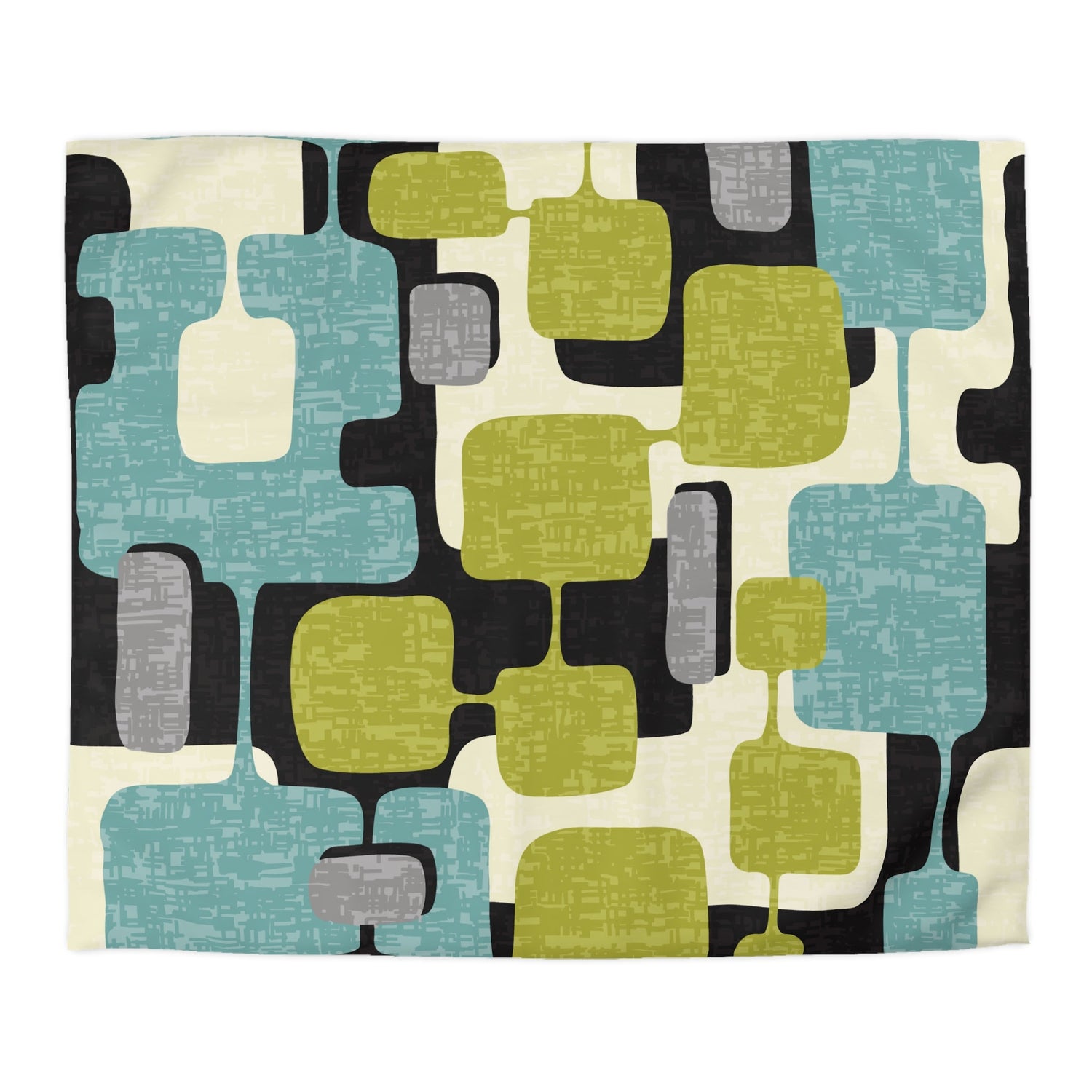 Kate McEnroe New York Mid Century Modern Abstract Duvet Cover, Retro 50s Mod Geometric BeddingDuvet Covers13949065578941796458