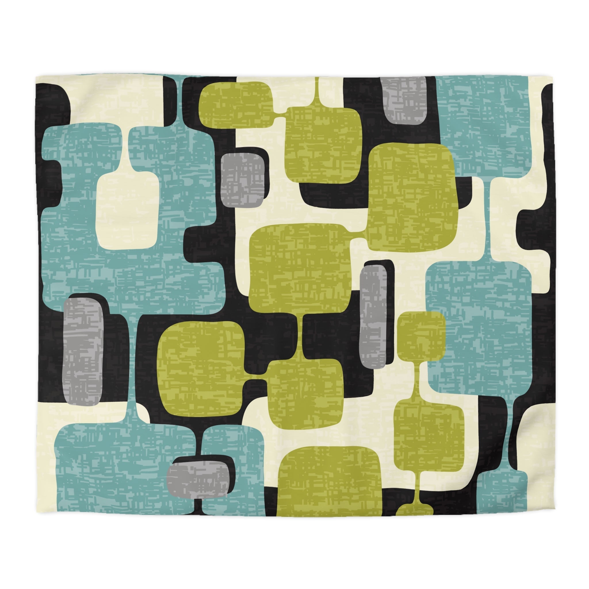 Kate McEnroe New York Mid Century Modern Abstract Duvet Cover, Retro 50s Mod Geometric BeddingDuvet Covers13949065578941796458