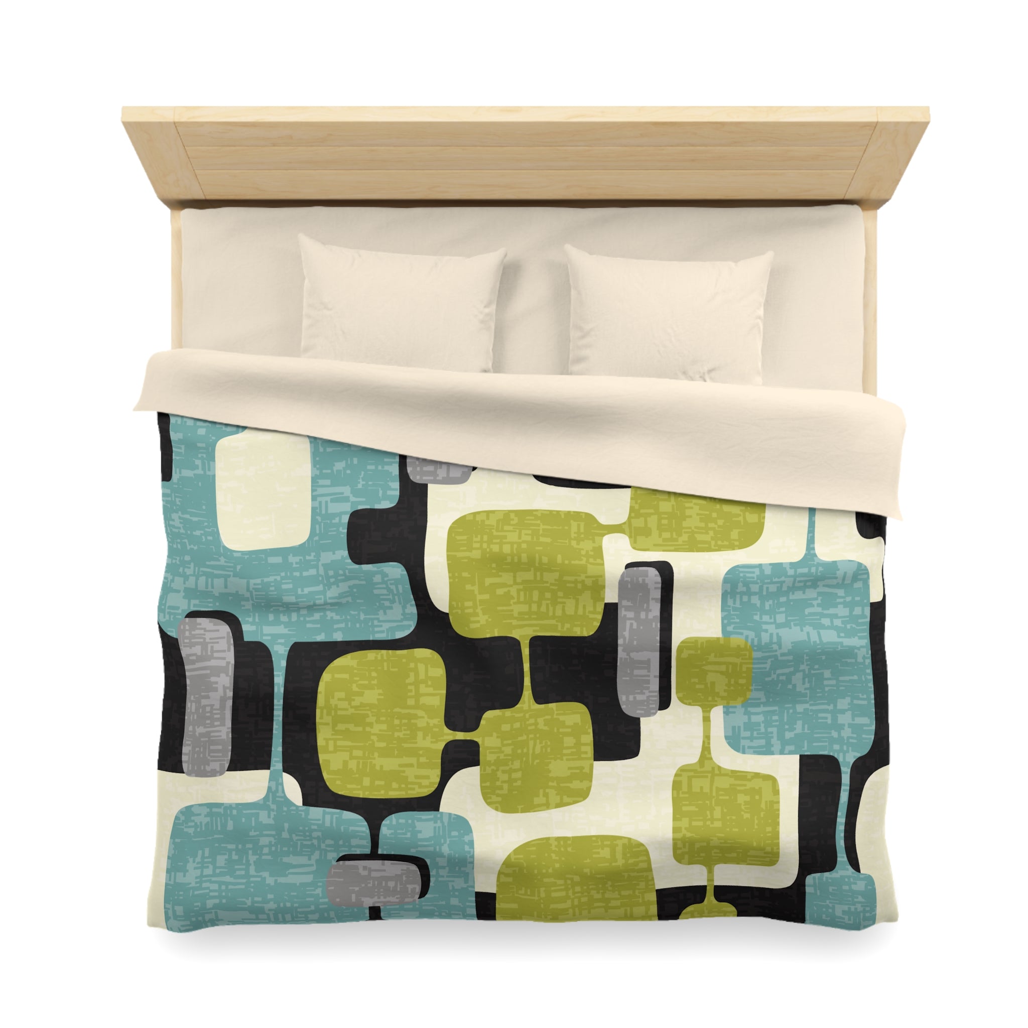 Kate McEnroe New York Mid Century Modern Abstract Duvet Cover, Retro 50s Mod Geometric BeddingDuvet Covers28644896801803551642