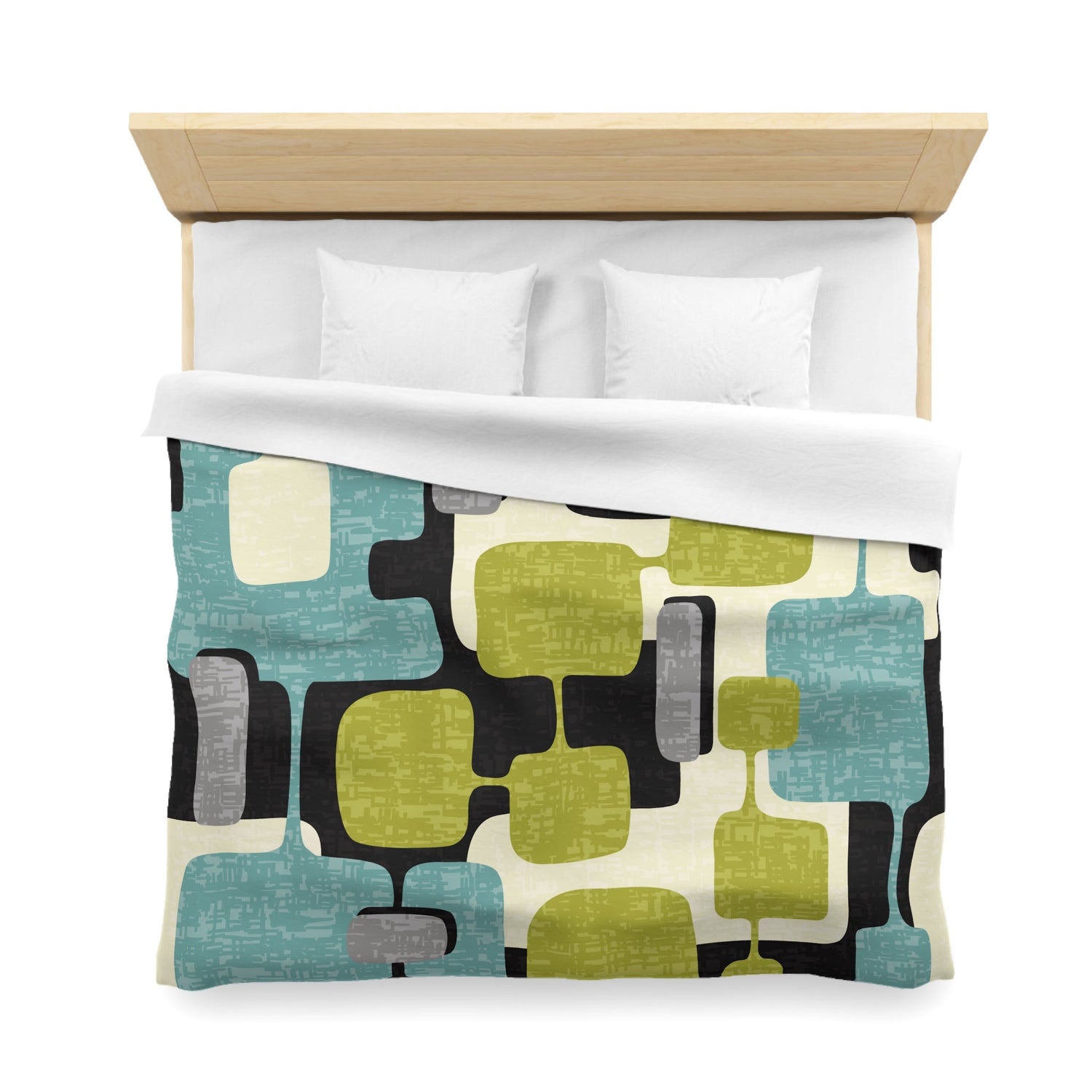Kate McEnroe New York Mid Century Modern Abstract Duvet Cover, Retro 50s Mod Geometric BeddingDuvet Covers28644896801803551642