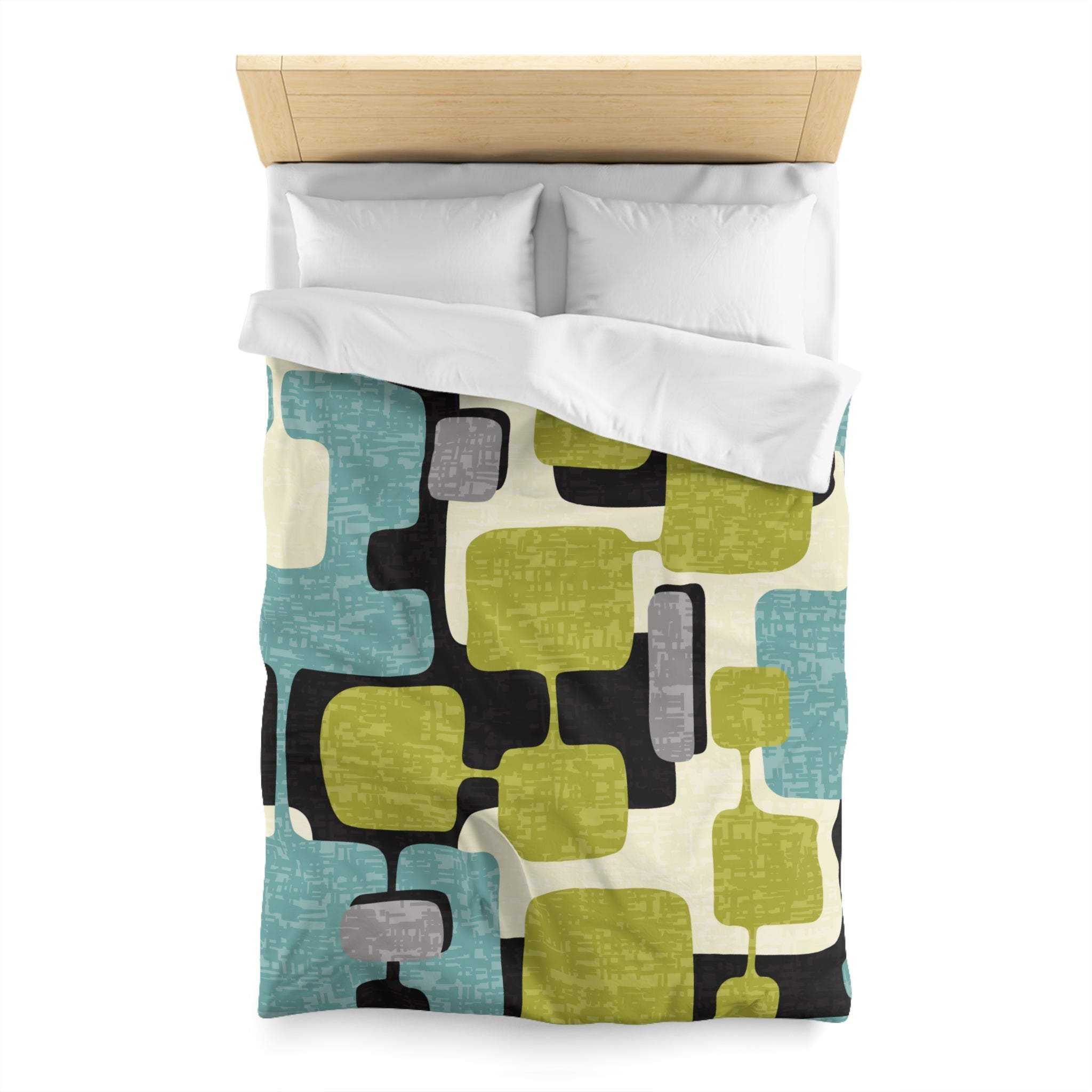 Kate McEnroe New York Mid Century Modern Abstract Duvet Cover, Retro 50s Mod Geometric BeddingDuvet Covers28644896801803551642