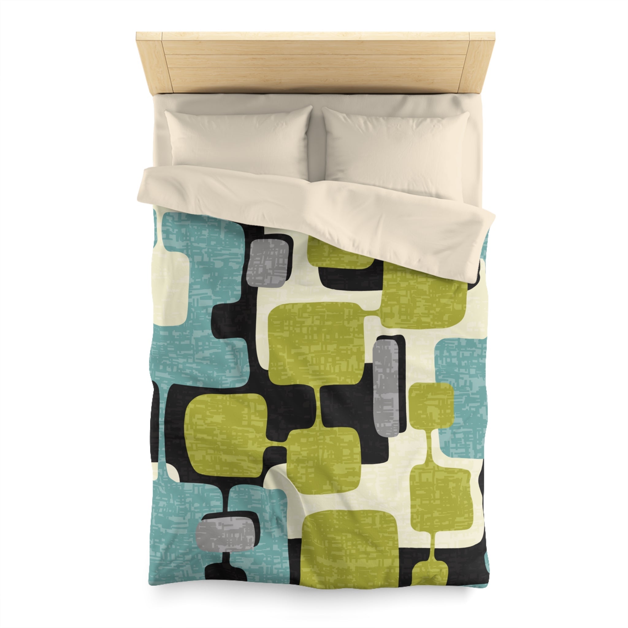 Kate McEnroe New York Mid Century Modern Abstract Duvet Cover, Retro 50s Mod Geometric BeddingDuvet Covers28644896801803551642