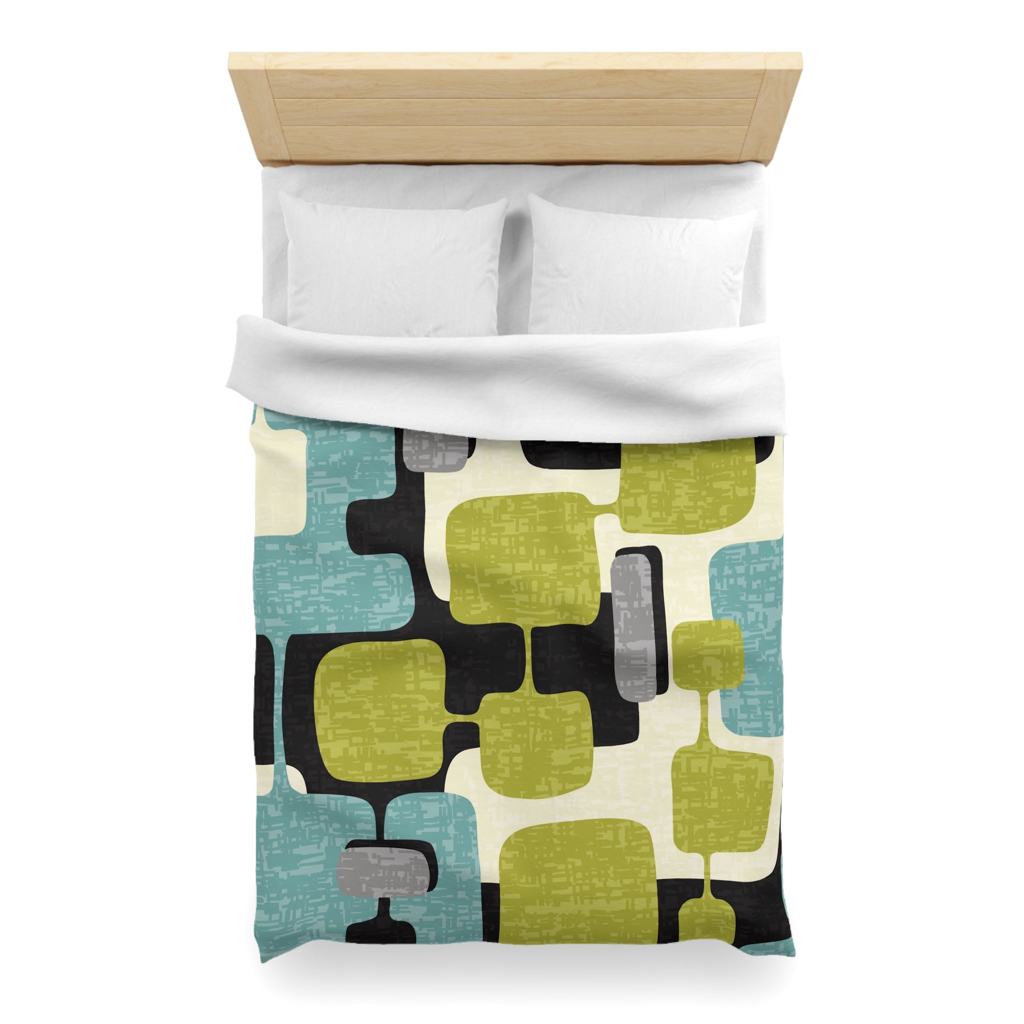 Kate McEnroe New York Mid Century Modern Abstract Duvet Cover, Retro 50s Mod Geometric BeddingDuvet Covers28644896801803551642