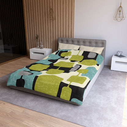 Kate McEnroe New York Mid Century Modern Abstract Duvet Cover, Retro 50s Mod Geometric BeddingDuvet Covers28644896801803551642