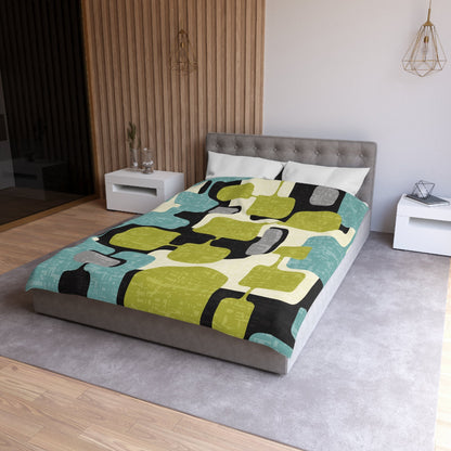 Kate McEnroe New York Mid Century Modern Abstract Duvet Cover, Retro 50s Mod Geometric BeddingDuvet Covers32565902171017379492