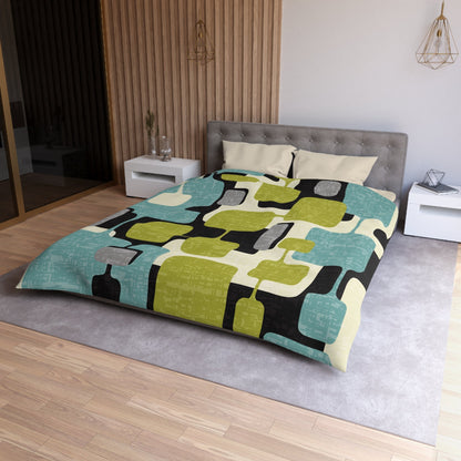 Kate McEnroe New York Mid Century Modern Abstract Duvet Cover, Retro 50s Mod Geometric BeddingDuvet Covers32565902171017379492