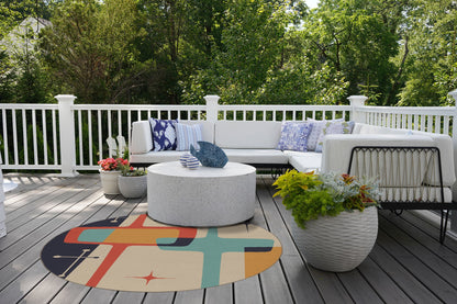 Kate McEnroe New York Mid Century Modern Abstract Geometric Outdoor Area RugRugs