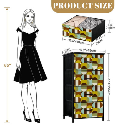 Kate McEnroe New York Mid Century Modern Abstract Geometric Retro 50s 4 Drawer DresserDressersnaovHdCWg8