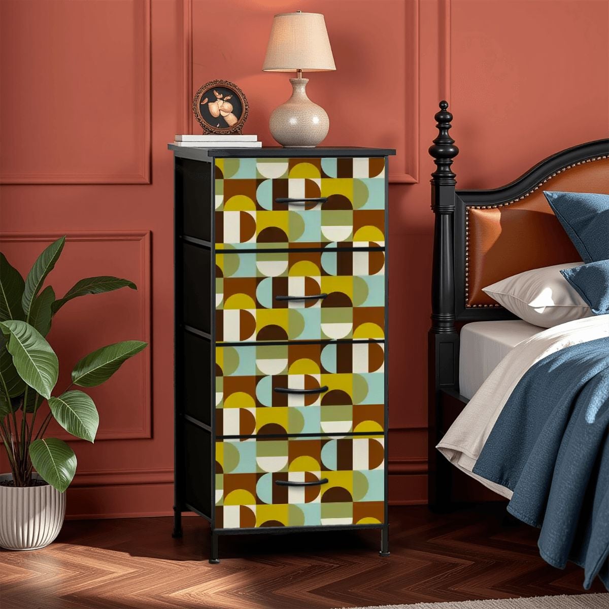Kate McEnroe New York Mid Century Modern Abstract Geometric Retro 50s 4 Drawer DresserDressersnaovHdCWg8