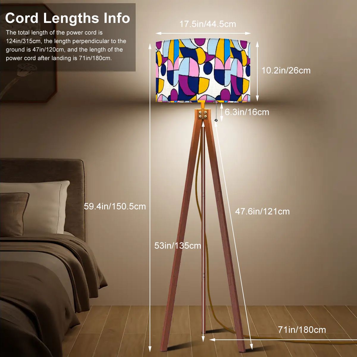 Kate McEnroe New York Mid Century Modern Abstract Geometric Tripod Floor LampTripod Floor Lamps3GGPkSaJH3