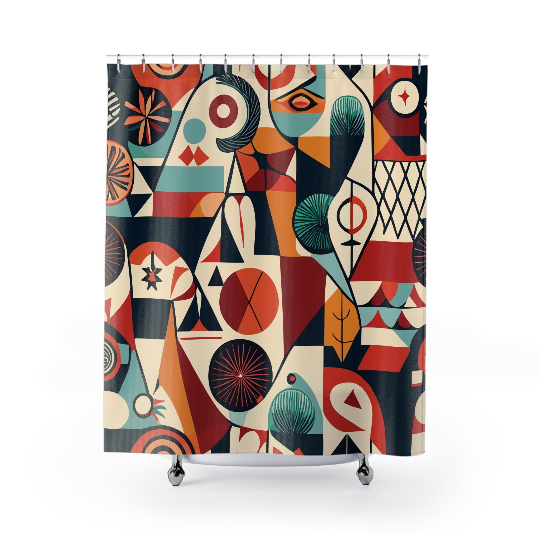 Kate McEnroe New York Mid Century Modern Abstract Shower Curtain, Retro 50s Geometric Bathroom Decor, Colorful Mod Art Home AccentShower Curtains25049000407464501806