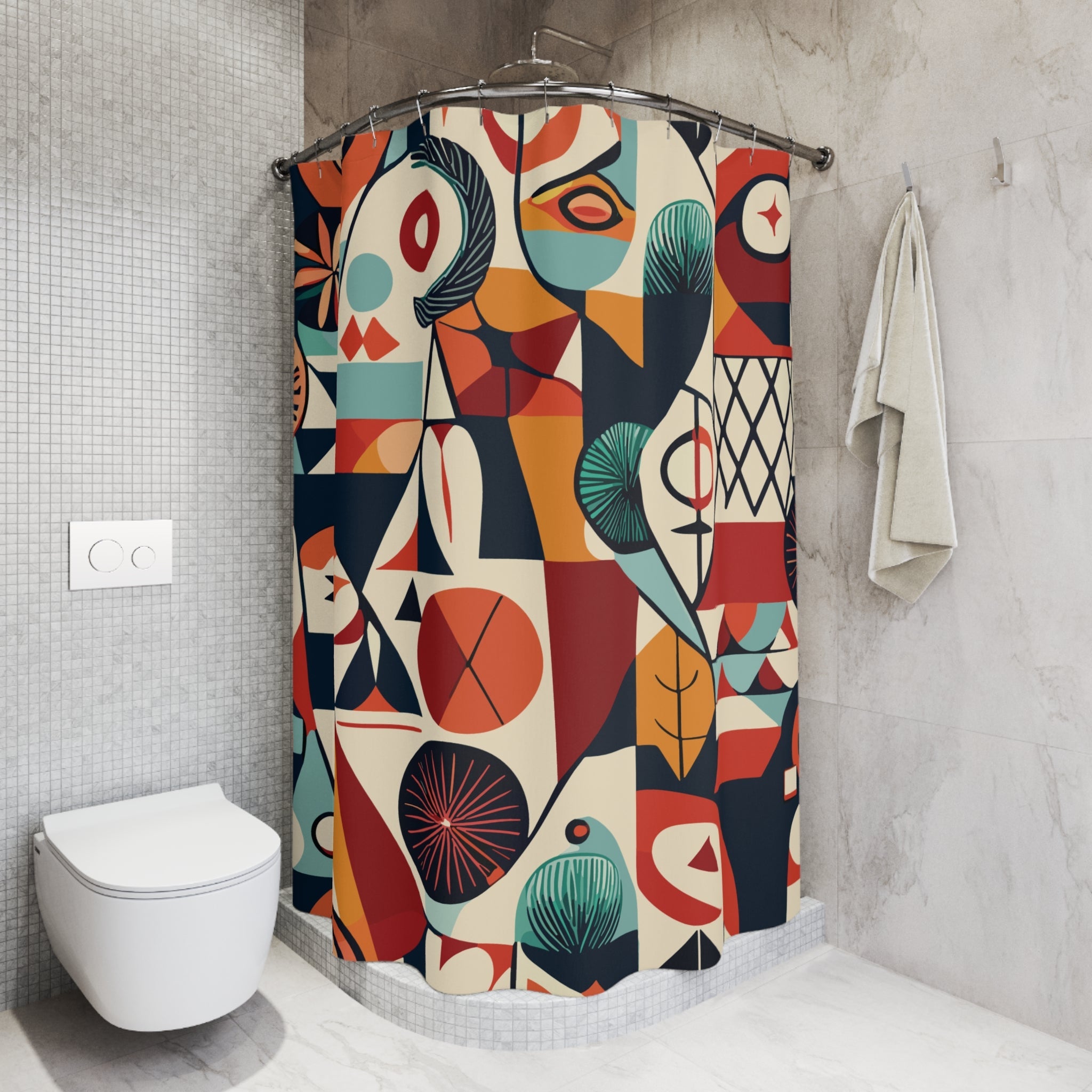 Kate McEnroe New York Mid Century Modern Abstract Shower Curtain, Retro 50s Geometric Bathroom Decor, Colorful Mod Art Home AccentShower Curtains25049000407464501806