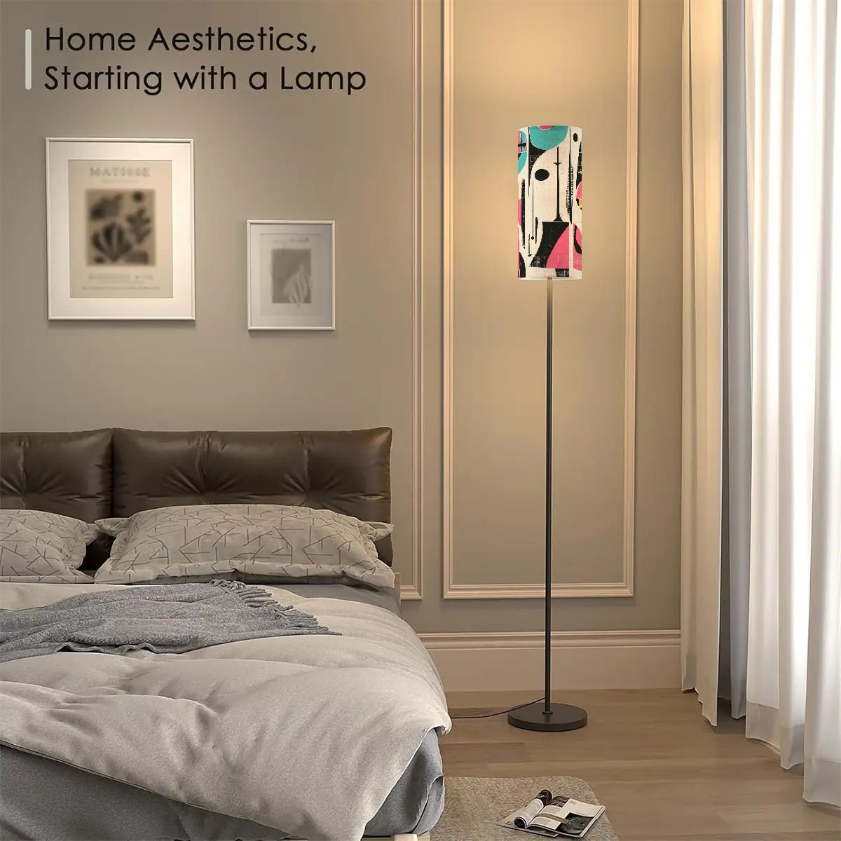 Kate McEnroe New York Mid Century Modern Abstract Slim Floor Lamp, Retro Geometric Accent LightingSlim Floor Lamps6xQCirVFho