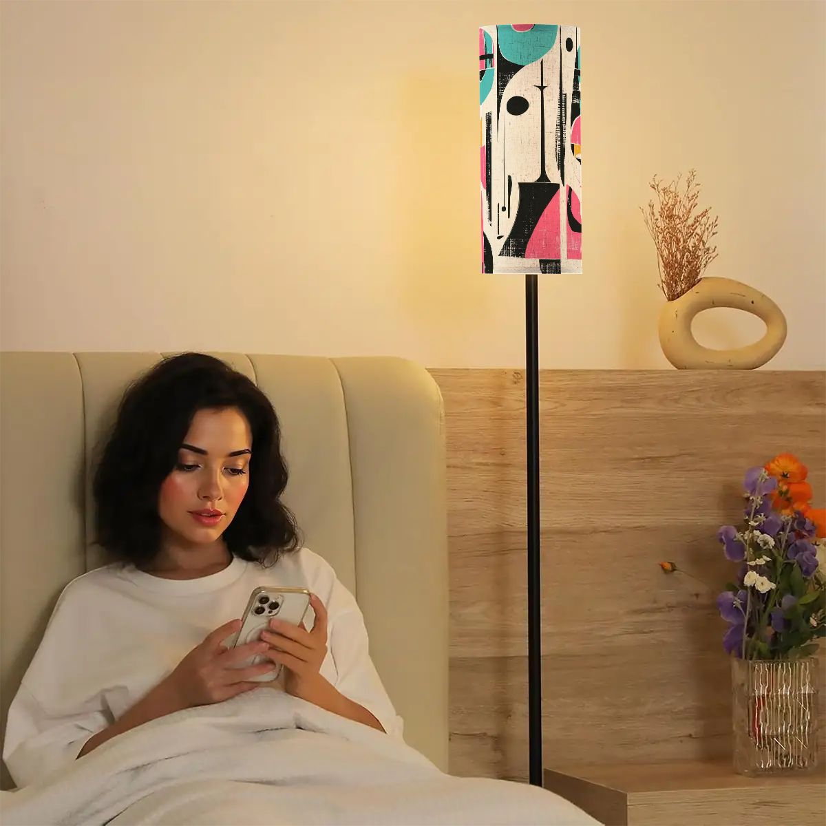 Kate McEnroe New York Mid Century Modern Abstract Slim Floor Lamp, Retro Geometric Accent LightingSlim Floor Lamps6xQCirVFho