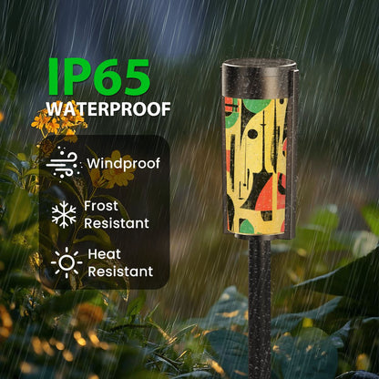 Kate McEnroe New York Mid Century Modern Abstract Solar Lights Set of 4, Retro Geometric Garden LampSolar Garden Stake Lights85rhSr1Byt