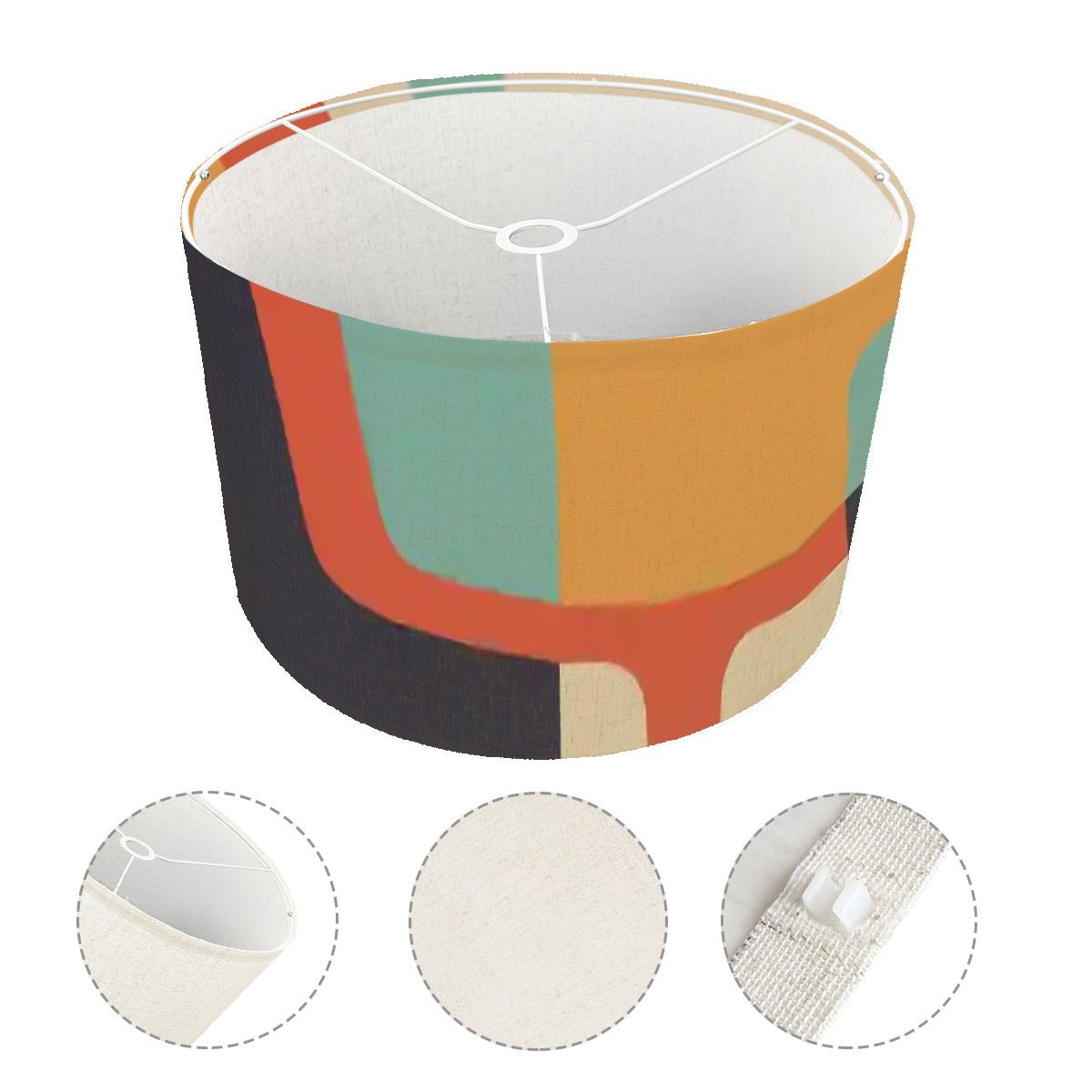 Kate McEnroe New York Mid Century Modern Abstract Tripod Floor Lamp, Retro MCM Wooden Standing Light, Bold Geometric Shade, Vintage Accent LightingFloor LampsLampshade18