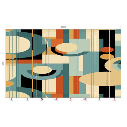 Kate McEnroe New York Mid Century Modern Abstract Wall Mural, Retro Geometric Peel and Stick WallpaperWall Mural127655