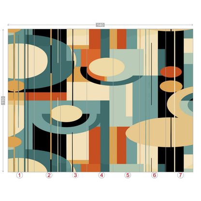 Kate McEnroe New York Mid Century Modern Abstract Wall Mural, Retro Geometric Peel and Stick WallpaperWall Mural127655