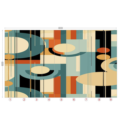 Kate McEnroe New York Mid Century Modern Abstract Wall Mural, Retro Geometric Peel and Stick WallpaperWall Mural127655