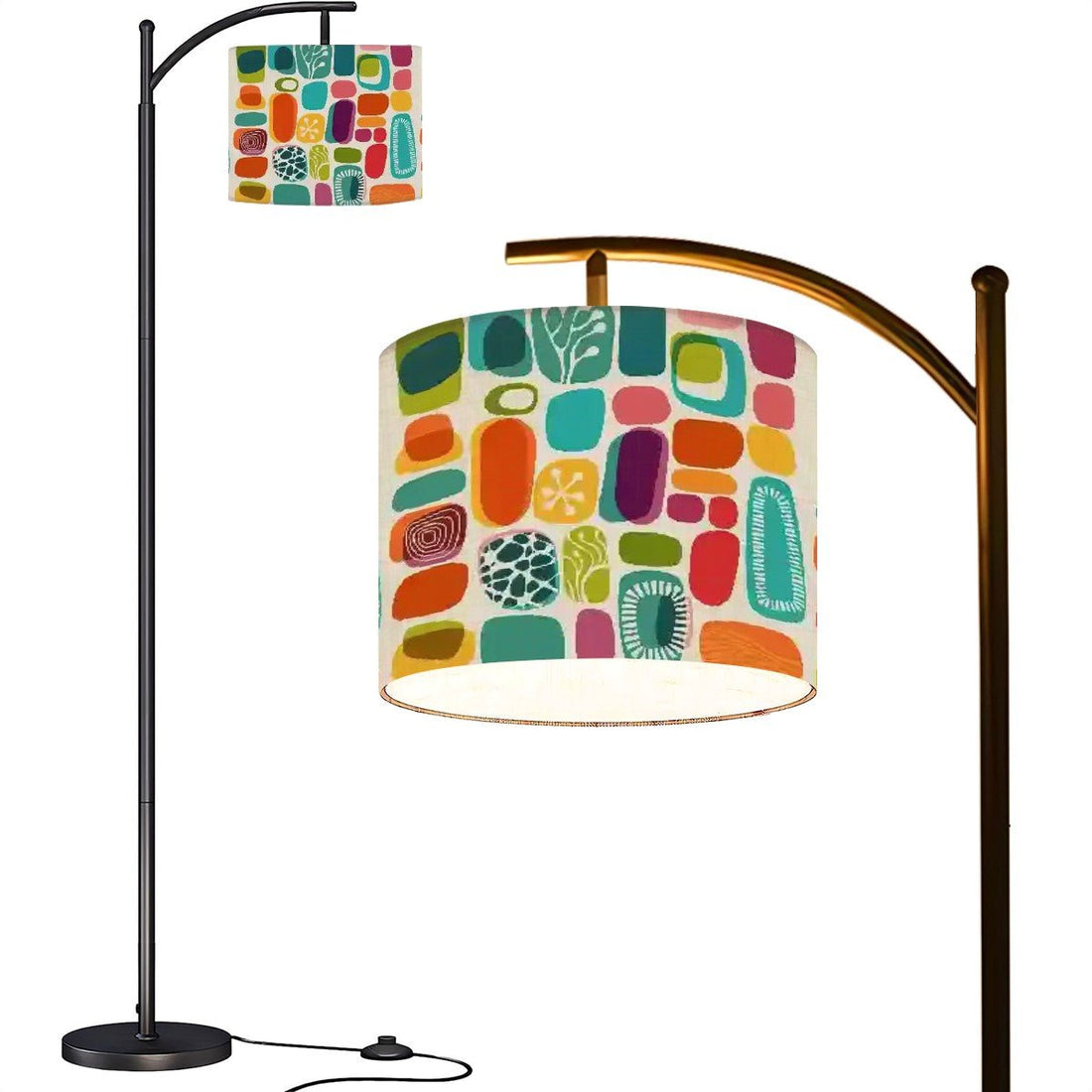 Kate McEnroe New York Mid Century Modern Amoeba Arc Lamp, Retro Vintage 50s Floor Lamp, Colorful Abstract MCM LightingFloor LampsgFohPuRMmG