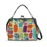 Kate McEnroe New York Mid Century Modern Amoeba Kiss Lock Purse, Retro 60s Mod HandbagCrossbody BagsD3379883