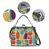 Kate McEnroe New York Mid Century Modern Amoeba Kiss Lock Purse, Retro 60s Mod HandbagCrossbody BagsD3379883