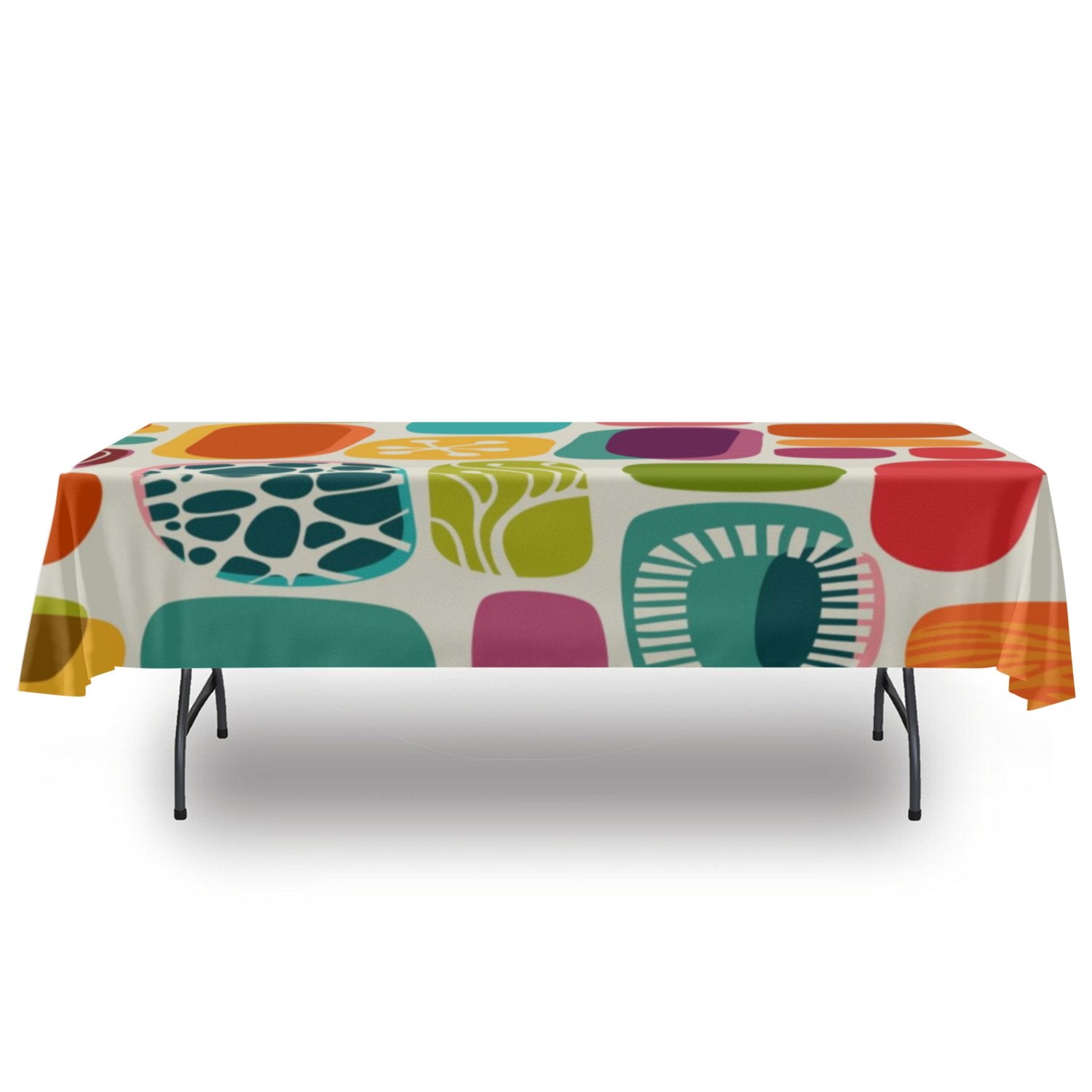 Kate McEnroe New York Mid Century Modern Amoeba Rectangle Tablecloth, Retro 50s Abstract Print, MCM Dining DecorTablecloths123296