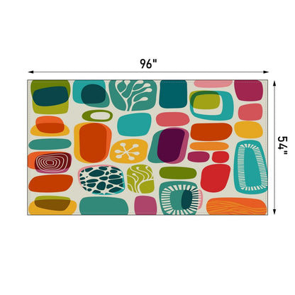 Kate McEnroe New York Mid Century Modern Amoeba Rectangle Tablecloth, Retro 50s Abstract Print, MCM Dining DecorTablecloths123297