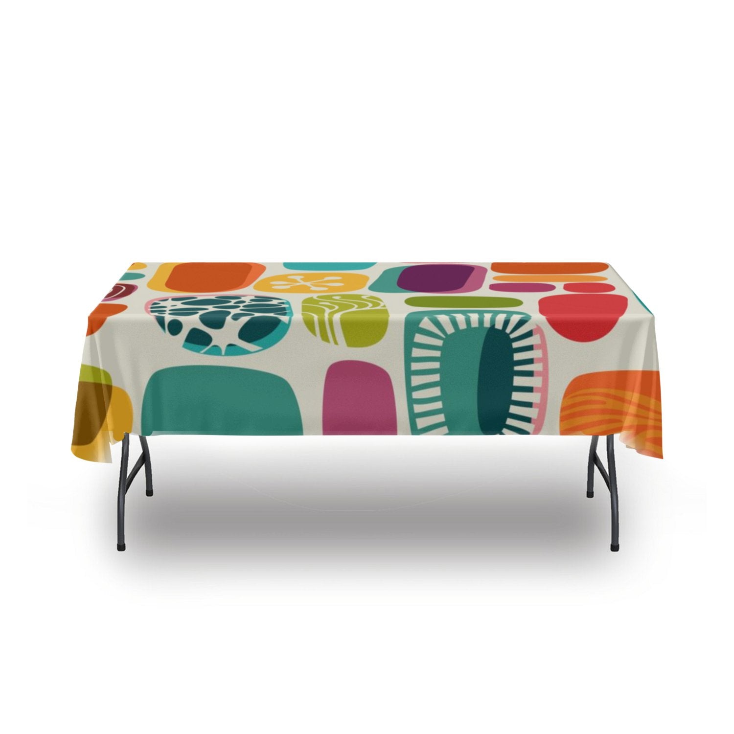 Kate McEnroe New York Mid Century Modern Amoeba Rectangle Tablecloth, Retro 50s Abstract Print, MCM Dining DecorTablecloths123298