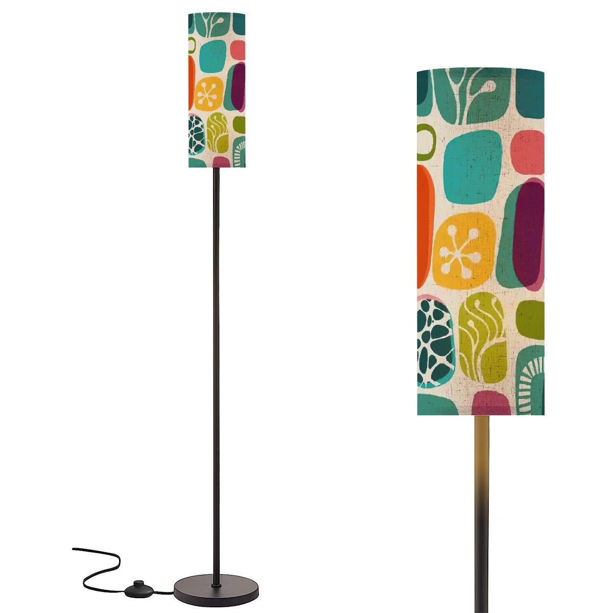 Kate McEnroe New York Mid Century Modern Amoeba Tower Floor Lamp, Retro Abstract Geometric Accent Light, 60s MCM Slim LampFloor LampsiKGjNGP2us