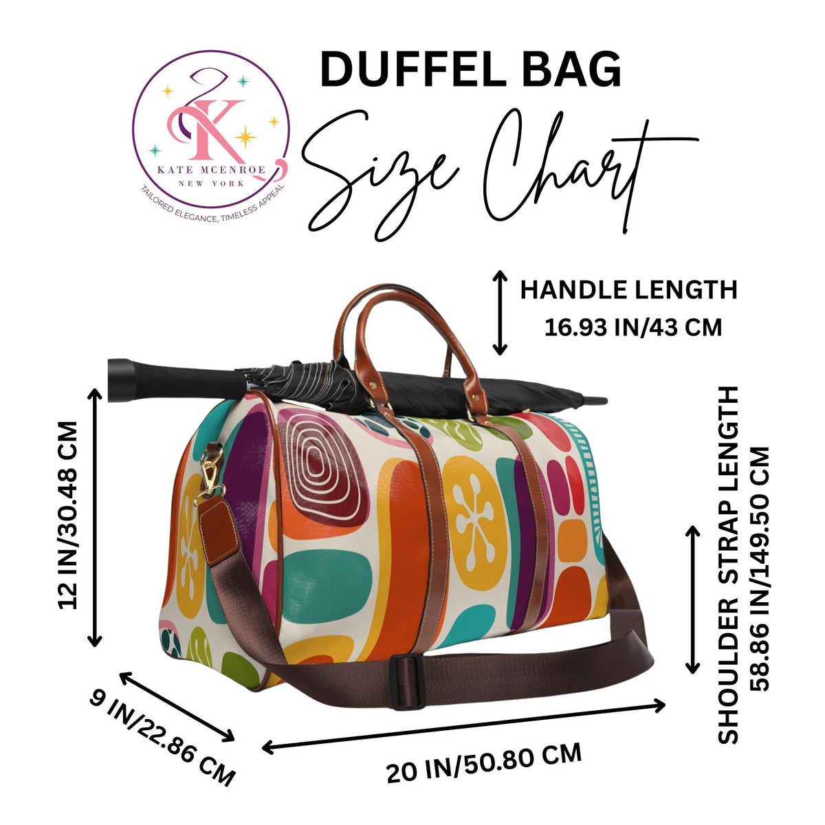 Kate McEnroe New York Mid Century Modern Amoeba Travel Bag, MCM Geometric Abstract Googie Carry on Bag, Retro Weekender Bag - 132982823Duffel Bags32485919127411458319