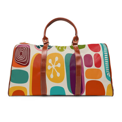 Kate McEnroe New York Mid Century Modern Amoeba Waterproof Travel Bag, MCM Geometric Abstract Googie Carry on Bag, Retro Weekender Bag - 132982823 Duffel Bags 32485919127411458319