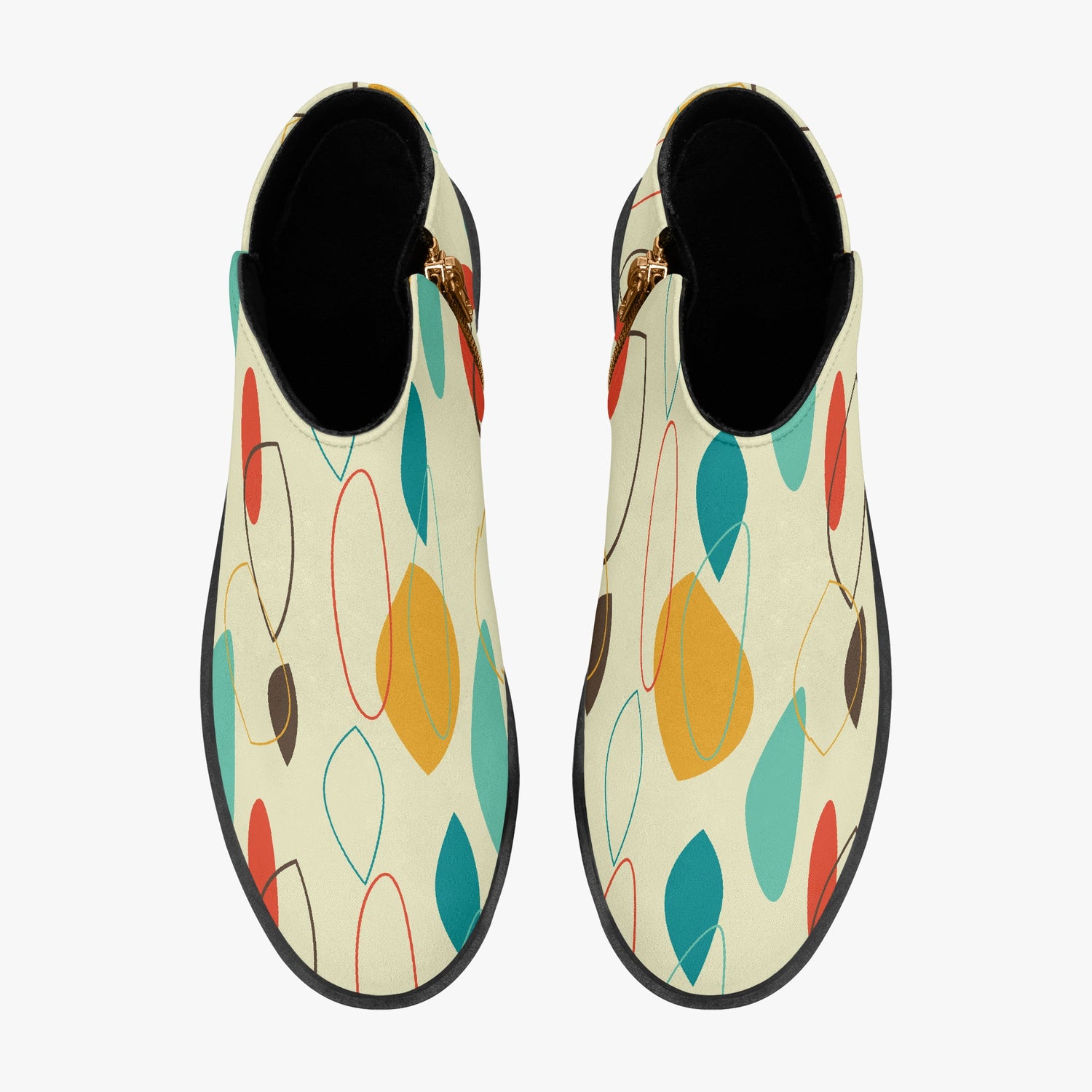 Kate McEnroe New York Mid Century Modern Ankle Boots Funky Retro 60s 70s Patterned Low Heel BootiesAnkle Bootsdtj42nku_001