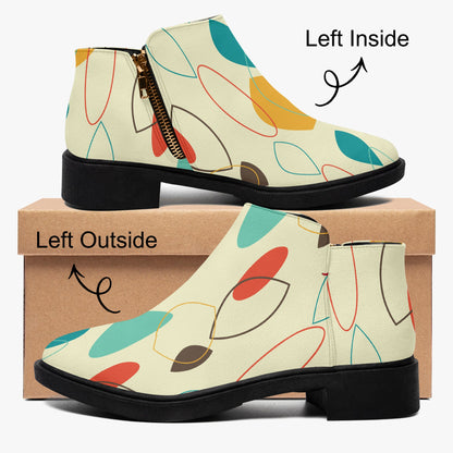 Kate McEnroe New York Mid Century Modern Ankle Boots Funky Retro 60s 70s Patterned Low Heel BootiesAnkle Bootsdtj42nku_001