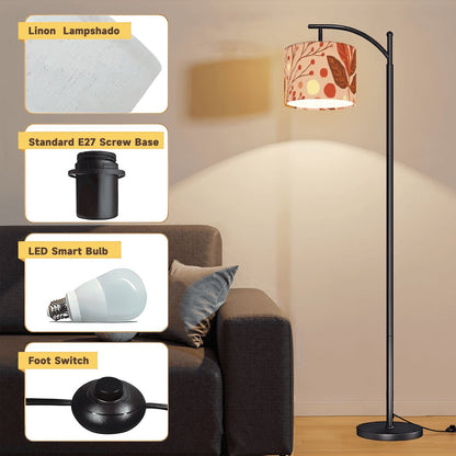 Kate McEnroe New York Mid Century Modern Arc Floor Lamp Autumn Botanical Retro LightingArc Floor LampsJKdciUvse5