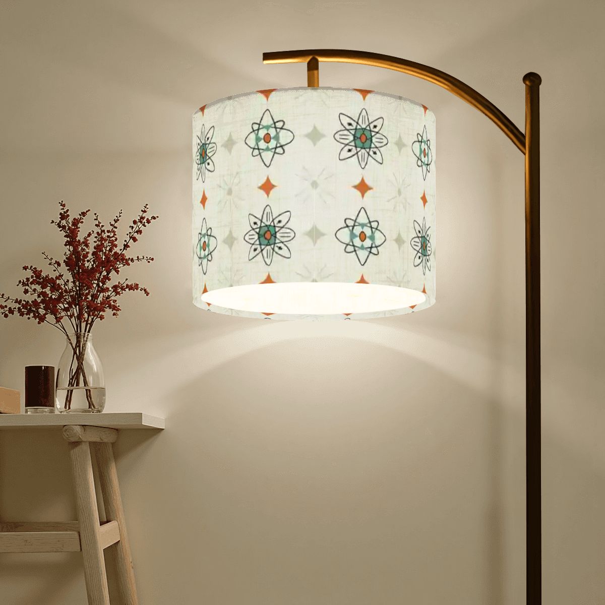 Kate McEnroe New York Mid Century Modern Arc Floor Lamp, Retro Atomic Starburst LightingArc Floor LampsUVBw7A2AKa