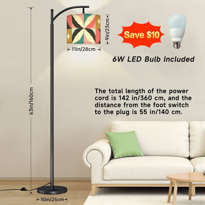 Kate McEnroe New York Mid Century Modern Arc Floor Lamp, Retro Geometric Diamond ShadeArc Floor Lampsl7yzzYufZq