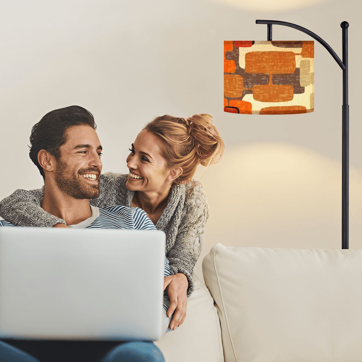 Kate McEnroe New York Mid Century Modern Arc Floor Lamp, Retro Geometric MCM Accent LightingArc Floor LampsVViVnZ39nB