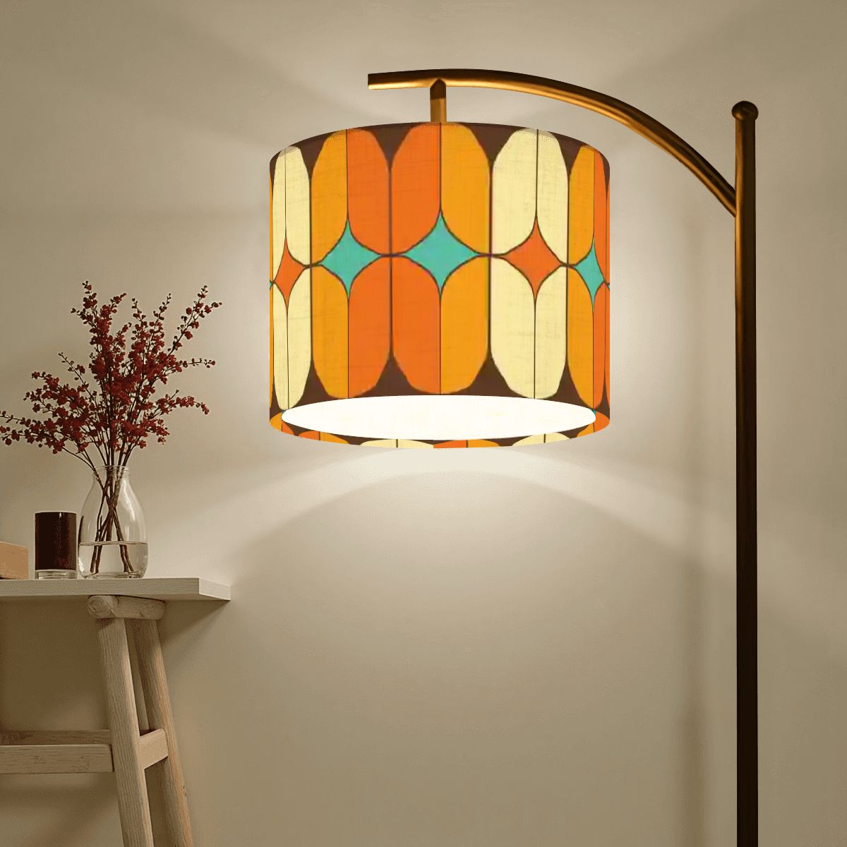 Kate McEnroe New York Mid Century Modern Arc Floor Lamp, Retro Geometric Shade LightingFloor LampsWlbSXVP0yA