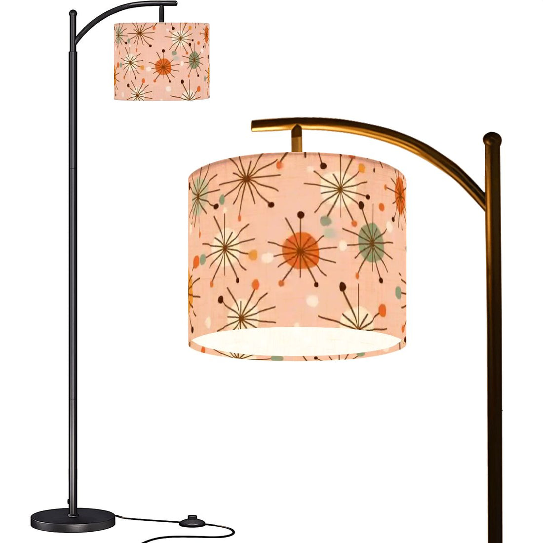 Kate McEnroe New York Mid Century Modern Arc Floor Lamp, Retro Pink Starburst LightingArc Floor Lampss6srlpaOU3