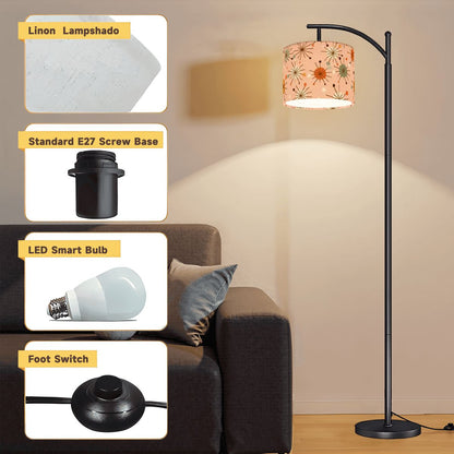 Kate McEnroe New York Mid Century Modern Arc Floor Lamp, Retro Pink Starburst LightingArc Floor Lampss6srlpaOU3