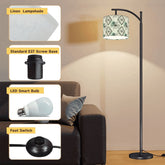 Kate McEnroe New York Mid Century Modern Arc Floor Lamp, Retro Starburst ShadeArc Floor LampsIIzL2Vdrpk