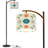 Kate McEnroe New York Mid Century Modern Arc Floor Lamp, Retro Teal Orange Starburst ShadeArc Floor LampsYrlzzE1RSA
