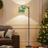 Kate McEnroe New York Mid Century Modern Arc Floor Lamp, Teal, Pink Retro Vintage Geometric LightingArc Floor Lampsi0NKT828c4