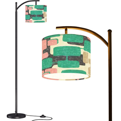 Kate McEnroe New York Mid Century Modern Arc Floor Lamp, Teal, Pink Retro Vintage Geometric LightingArc Floor Lampsi0NKT828c4