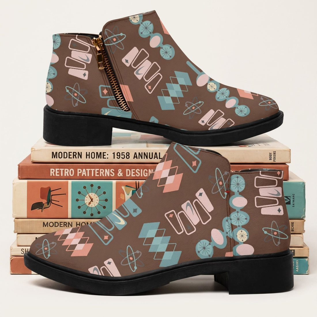 Kate McEnroe New York Mid Century Modern Atomic Age Starburst Boots Retro Ankle BootiesAnkle Bootsg27og7ib_001