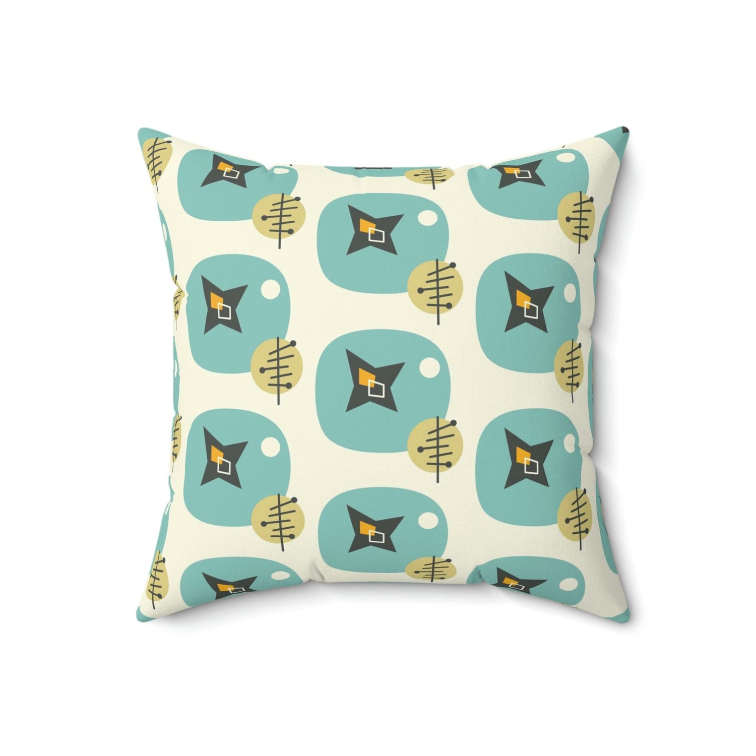 Kate McEnroe New York Mid Century Modern Atomic Aqua Throw Pillow with InsertThrow Pillows12261494421703860408