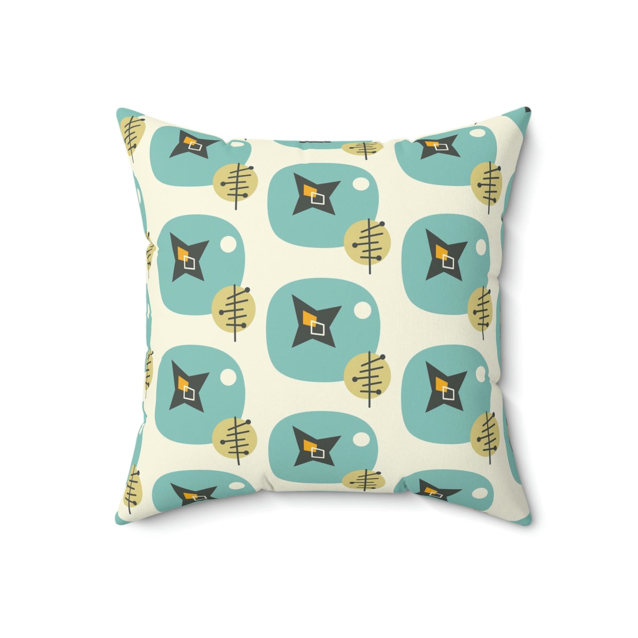 Kate McEnroe New York Mid Century Modern Atomic Aqua Throw Pillow with InsertThrow Pillows12261494421703860408