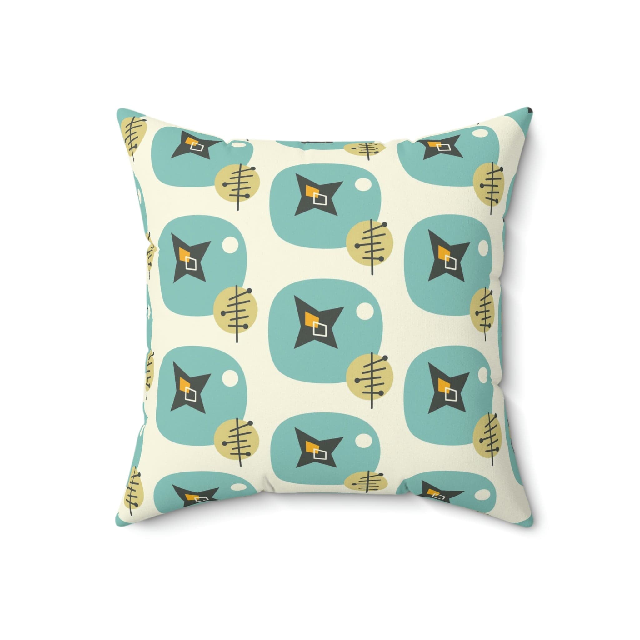 Kate McEnroe New York Mid Century Modern Atomic Aqua Throw Pillow with InsertThrow Pillows12261494421703860408